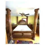 MASSIVE CALIFORNIA KING 4 POSTER BED BY AICO,