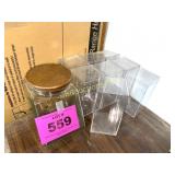 CANISTER  & BEANIE BABY DISPLAY BOXES