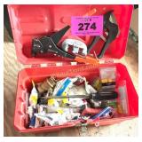 TOOL BOX FULL- RIVET GUN, HOSE CUTTER, VALVES, ETC