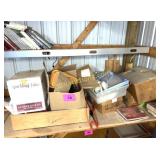 WOODWORKING BOOKS AND MISC ON SHELF