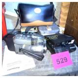 VINTAGE VIDEO CAMERA AND POLAROID SPECTRA CAMERA
