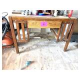 OAK DESK WITH BUILT IN BOOK SHELVES. MISSION STYLE