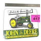 JOHN DEERE HEAVY PORCELAIN SIGN BY ANDY ROONEY
