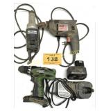 ASSOTED TOOLS: SKIL DROLL, HITACHI CORDLESS DRILL
