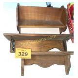 BOOK SHELS AND 2 WALL SHELVES