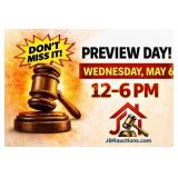PREVIEW DATES WED MAY 6, NOON - 6:00 PM