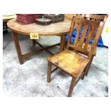 ROUND TABLE AND TWO CHAIRS