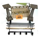 OVER DOOR HANGER, BASKET, CANDLE HOLDERS