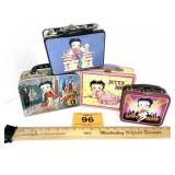 BETTY BOOP TINS AND ONE CARDBOARD BOX