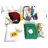 CHRISTMAS HAND TOWELS, WALL LIGHT COLORED, ETC.