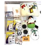 PLASTIC TOTE WITH PEST REPELLERS, CHRISTMAS ETC