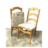 PAIR OF FOLDING LADDER BACK DINING CHAIRS