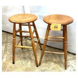 PAIR OF WOOD BARSTOOLS