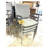 (4) STACKING GRAY CLOTH OFFICE CHAIRS