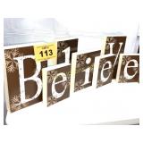 BELIEVE LETTER DECORATION
