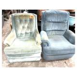 PAIR OF PROJECT CHAIRS RECLINER & SWIVEL ROCKER