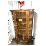 OAK PATTERN MODERN BOW FRONT CURIO CABINET