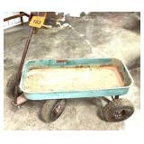 VINTAGE GREEN WAGON W BIG WHEELS