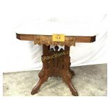 EASTLAKE MARBLE TOP LAMP / PARLOR TABLE