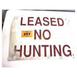 LEASED NO HUNTING METAL SIGN