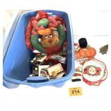 PLASTIC TUB OS CHRISTMAS ITEMS