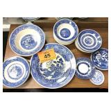 ASSORTED BLUE WILLOW CHINA PIECES