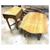 DROP LEAF COFFE AND END TABLE SET OAK FINISH
