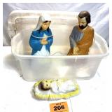 VINTAGE BLOW MOLD NATIVITY SET