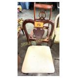 2 DINING CHAIRS - ONE LYRE BACK