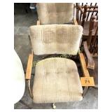 TWO DINING CHAIRS ON CASTERS
