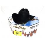 LARRY MAHAN 7 5/8 5x RHETT BLACK FELT HAT MILANO