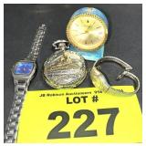 WATCHES, CLOCK, POCKET WATCH W TRAIN