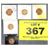 (5) LINCOLN CENTS - FLOATING ROOF