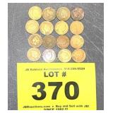 (16) INDIAN HEAD PENNIES