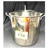 22 QT TRAMINTINA HEAVY STOCK POT W GLASS LID