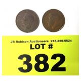 BRITISH 1921 & 1945 ONE PENNY UNITED KINGDOM