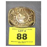 VINTAGE BUD LIGHT BULL RIDER BELT BUCKLE