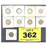 (9) PRE 64 NICKELS