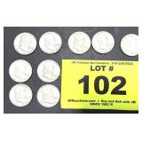 BEN FRANKLIN SILVER HALF DOLLARS 1960