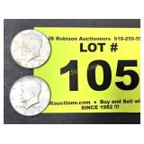 KENNEDY 1964 HALF DOLLARS X2