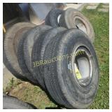 4 X BID! 4 8.25X15 TRAILER TIRES - DEEP TREAD