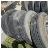 4X BID! 8.25X15 TRAILER TIRES - RIMS DEEP TREAD