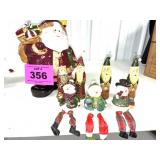 SANTA COOKIE JAR, SANTAS AND SNOWMEN
