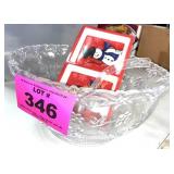 PLASTIC PUMCH BOWL AND CHRISTMAS SERVER