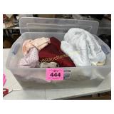SHEETS, PILLOW, PLASTIC TUB