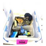 TOTE W BRUSH, FUNNEL, MEASURING CUPS, ETC.