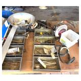 PARTS BINS AND CONTENTS OF TOP OF CART