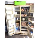 STORAGE REFRIGERATOR WITH PAINT ETC INSIDE