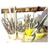 BUCKETS OF ALUMINUM PLANE PARTS