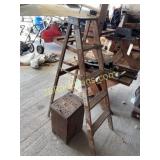 WOOD LADDER AND ONION BIN